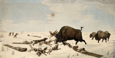 Chasse au bison, vers 1822-1824 - Peter Rindisbacher