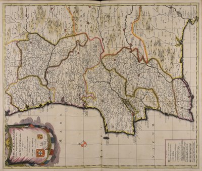 Corona Portugalliae et Algarbiae veteris Hispaniae quondam pars quae Lusitania audiit jam amplior hic suas in provincias et dioeceses noviter distributas - Peter Schenk the Elder