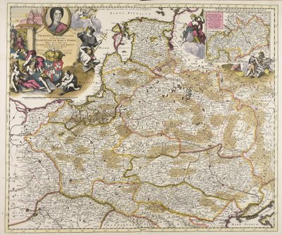 Frideric Augustus cousin Augustus Polon. Lituanien. Borus. Pomer. rois ducs princes Saxon. Utr. ducs S. Imp. elect. haec imperii sui regna D.D.D. P. Schenkius sculpt. regius Amstelodami exc. prope forum - Peter Schenk the Elder