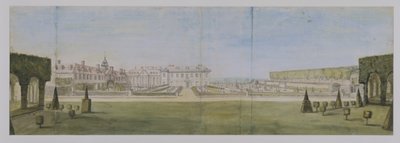 Vue du jardin et de la maison à Upper Winchendon, Buckinghamshire - Peter Tillemans