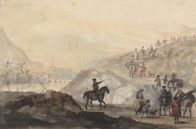 Troupes de cavalerie et suiveurs de camp en mouvement - Peter Tillemans