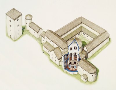 Église saxonne tardive, Abbaye de Saint-Augustin, Canterbury, Kent, fin du 20e ou début du 21e siècle - Peter Urmston