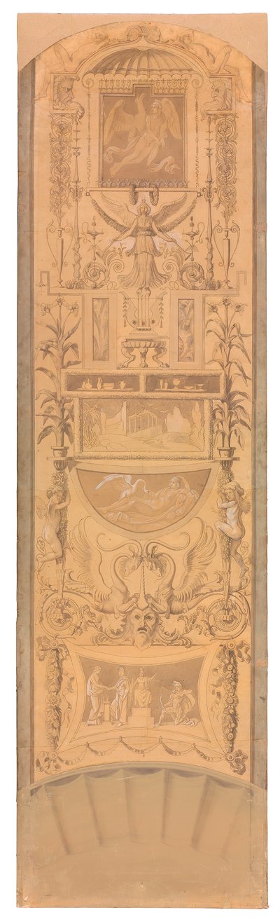 Arabeske mit Darstellungen des Ganymed, der Leda und der Verwundung Achills - Peter von Cornelius