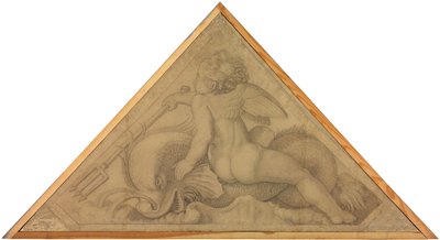 Eros mit dem Delphin (Element des Wassers). Karton zu den Deckenbildern der Münchner Glyptothek - Peter von Cornelius