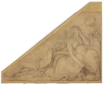 Leukothoe, Klytia und Hyakinthos, in Blumen verwandelt. Karton zu den Deckenbildern der Münchner Glyptothek - Peter von Cornelius