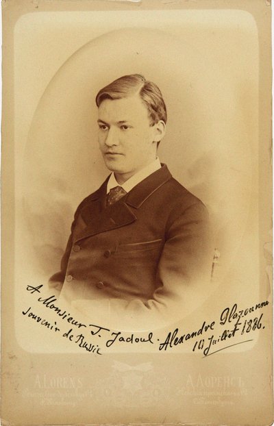 Portrait du compositeur Alexandre Glazounov, 1886 - Petersburg . Photo studio Alfred Lorens