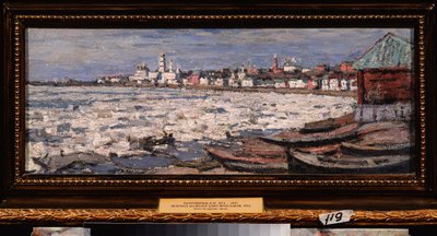 La derive des glaces sur la Volga, pres de Iaroslavl - Petr Ivanovic Petrovichev