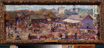 Le marché à Pskov - Petr Ivanovic Petrovichev