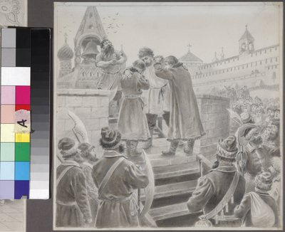 Illustration pour le poème Le Chant du marchand Kalachnikov par M. Lermontov - Korovine, Piotr Ivanovitch (1857-1919) - Petr Korovin