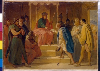 Le grand prince Andre I Bogolioubski (1111-1174) reçoit les artisans envoyés par l
