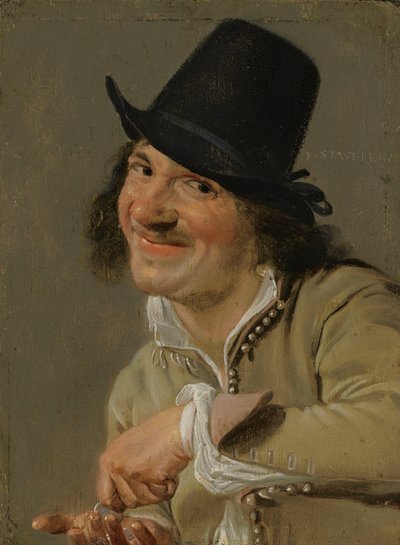 Ouïe : Un homme comptant des pièces. De la série Personnifications des cinq sens, c.1635-66 - Petrus Staverenus