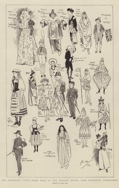 Le bal costumé des enfants à la Mansion House - Phil May