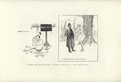 Enthousiasme non refroidi, baignade hivernale dans la Serpentine - Phil May
