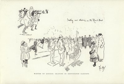 Hiver à Londres, patinage dans les jardins de Kensington - Phil May