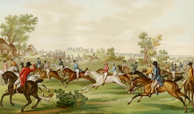 Course de chevaux - gravure en couleur par Debucourt - Philibert Louis Debucourt