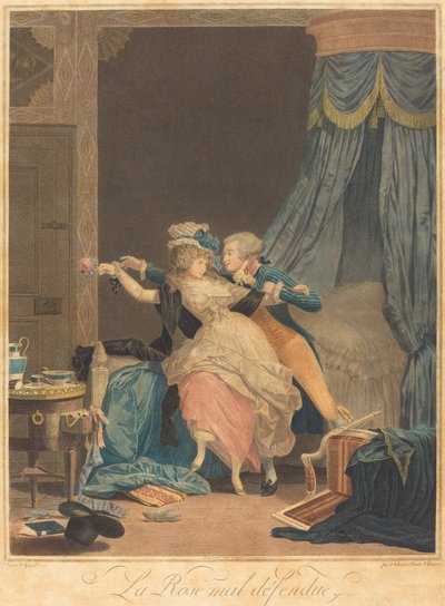 La Rose mal défendue - Philibert Louis Debucourt
