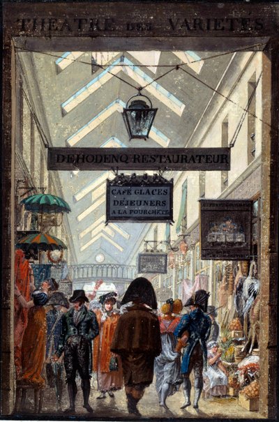 Le passage des Panoramas à Paris, lithographie attribuée à Louis Philibert Debucourt (1755-1832) 19e siècle Paris, Musée Carnavalet - Philibert Louis Debucourt