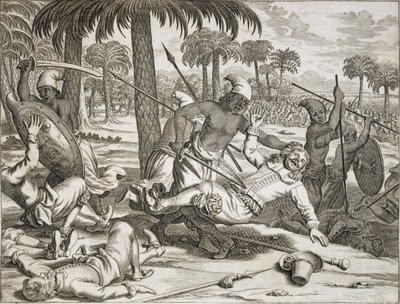 Le meurtre de M. Koster par les Cinghalais, Ceylan Sri Lanka, pub. 1672 - Philip Baldaeus