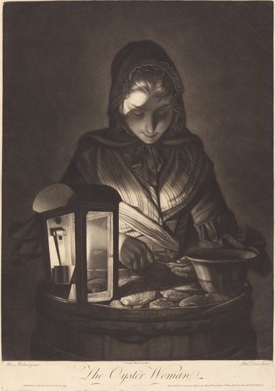 La Femme aux huîtres - Philip Dawe after Henry Robert Morland