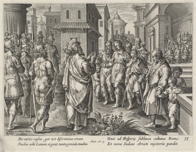 Saint Paul prêchant à Rome - Philip Galle after Jan van der Straet