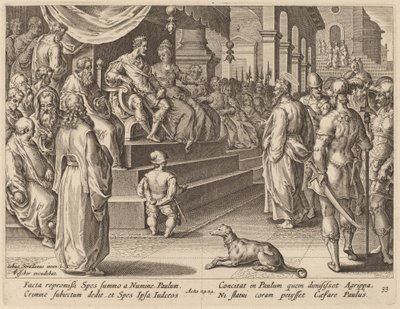 Saint Paul devant Festus et Agrippa - Philip Galle after Jan van der Straet