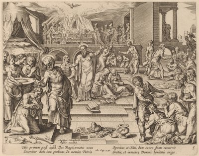 Beaucoup sont baptisés - Philip Galle after Maerten van Heemskerck