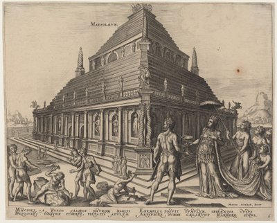 Mausolée (Le tombeau de Mausole à Halicarnasse) - Philip Galle, after Maerten van Heemskerck