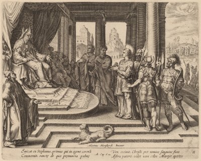Saint Étienne devant le Conseil - Philip Galle after Maerten van Heemskerck