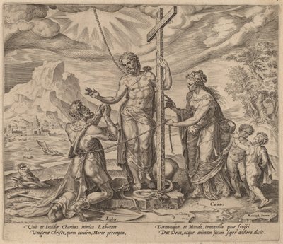 Le Travailleur diligent uni au Christ après la mort - Philip Galle after Maerten van Heemskerck
