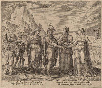 Le mariage du travail et de la diligence - Philip Galle after Maerten van Heemskerck