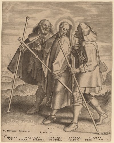 Le Christ et ses disciples en route pour Emmaüs - Philip Galle after Pieter Bruegel the Elder