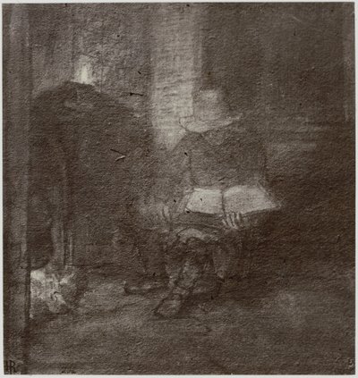 Rembrandt, Un vieil homme lisant - Philip Henry Delamotte
