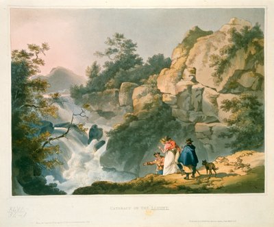Touristes regardant une cascade, Cataracte sur le Llugwy - Philip James de Loutherbourg