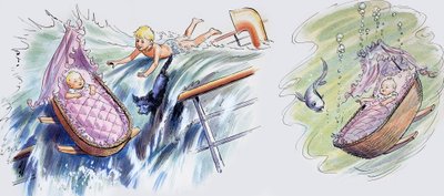 Le bateau qui coule, illustration tirée de "The Water Babies" de Charles Kingsley - Philip Mendoza