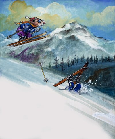 La souris de la ville et la souris de la campagne, tirée de "Il était une fois" (gouache sur papier) - Philip Mendoza