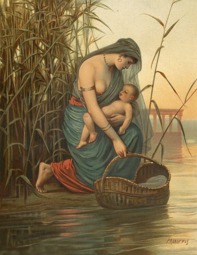 Le nourrisson Moïse et sa mère - Philip Richard Morris