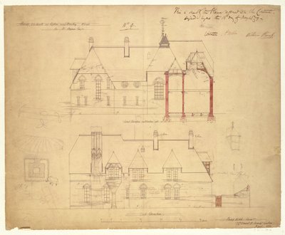 Élévations pour The Red House, Bexley Heath - Philip Webb