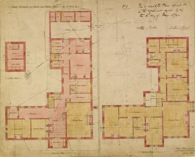 Plans pour la Red House, Bexley Heath, 1859 - Philip Webb
