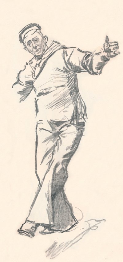 Croquis au crayon de plomb par Phil May - Philip William May