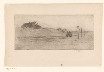 Paysage avec maisons, lanternes et chariot - Philip Zilcken (signed by artist)