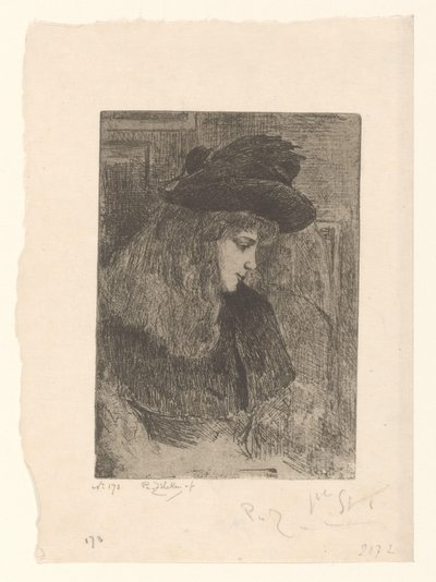 Fille avec un chapeau - Philip Zilcken (signed by artist)