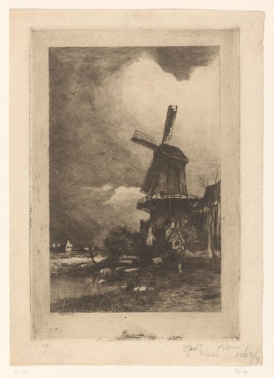 Moulin dans un paysage - Philip Zilcken (signed by artist)
