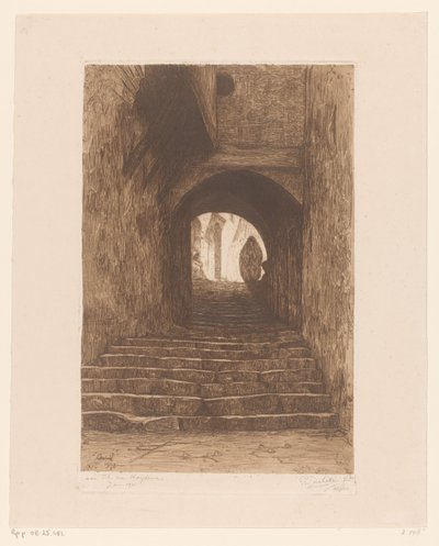 Rue avec escalier, à Alger - Philip Zilcken (signed by artist)