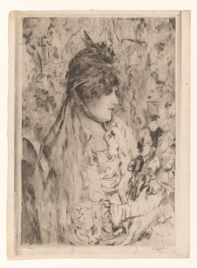 Femme avec un bouquet de fleurs - Philip Zilcken (signed by artist)