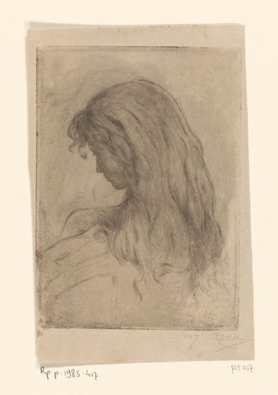Femme aux longs cheveux, vue de dos - Philip Zilcken (signed by artist)