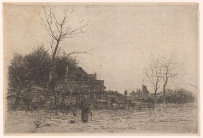 Vieille femme dans un champ près d