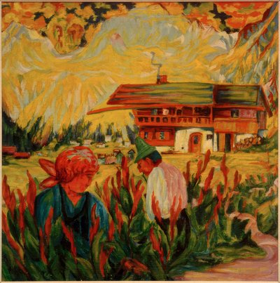 Couple de paysans dans le jardin - Philipp Bauknecht