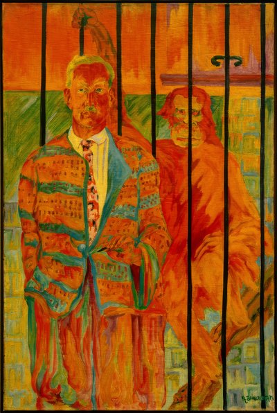Autoportrait avec orang-outan - Philipp Bauknecht