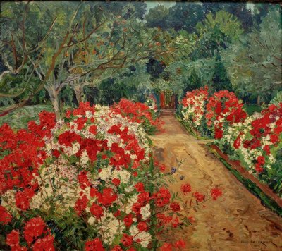 Chemin de jardin avec parterre de phlox - Philipp Franck