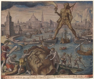 Le Colosse de Rhodes (de la série des sept merveilles du monde). D